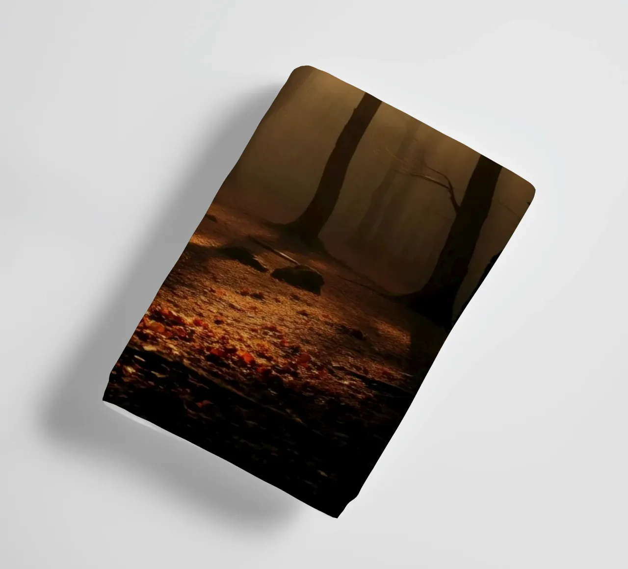 forest with sunlight filtering through trees towel by DesignDoodle