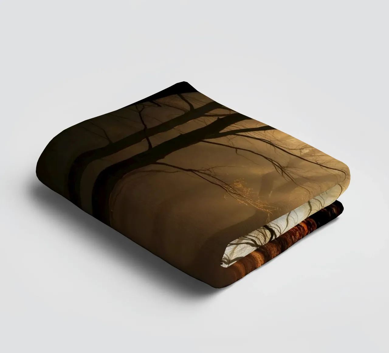 forest with sunlight filtering through trees towel by DesignDoodle