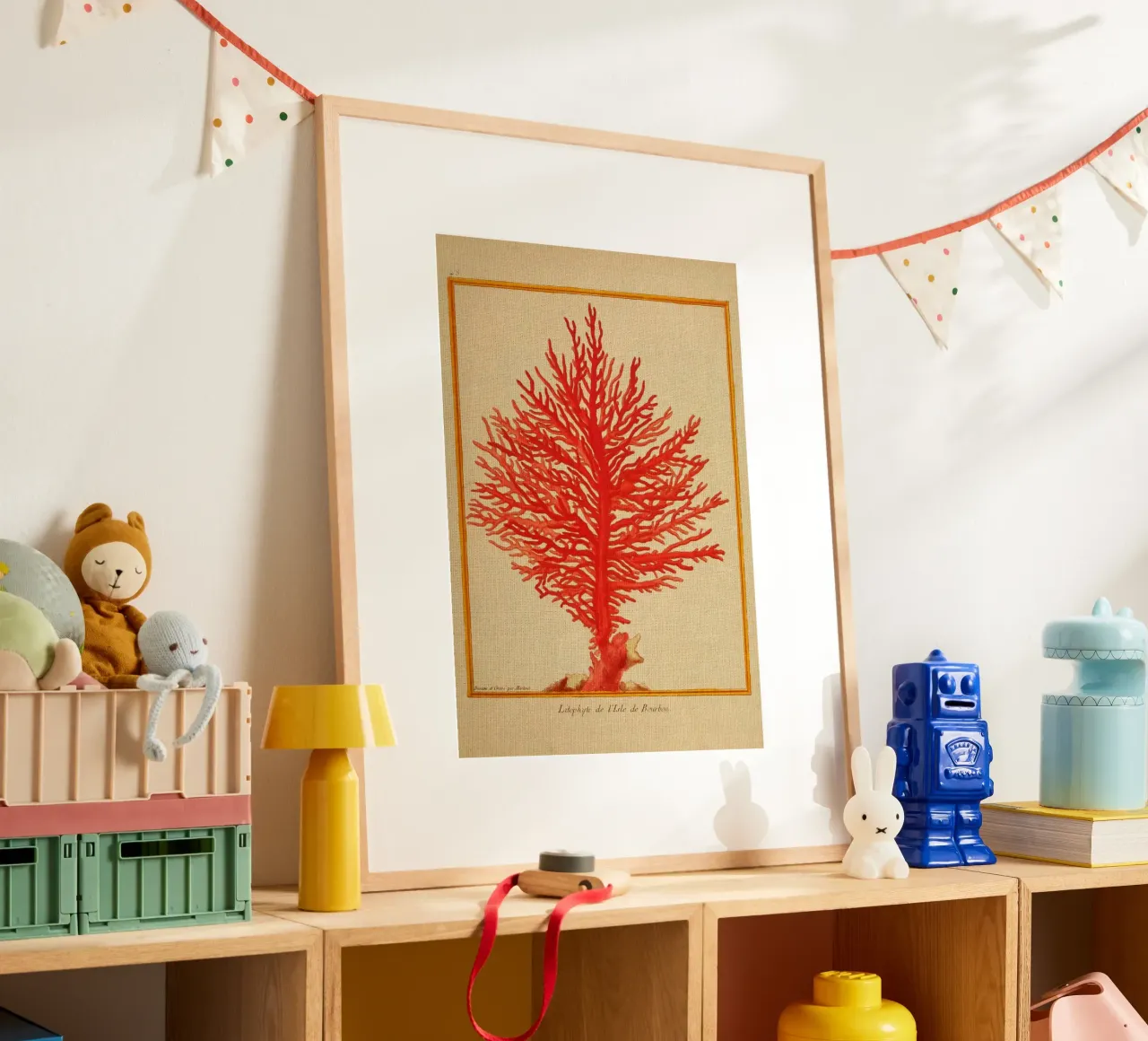 Red Hot poster con telaio in alluminio da vintagebotanics