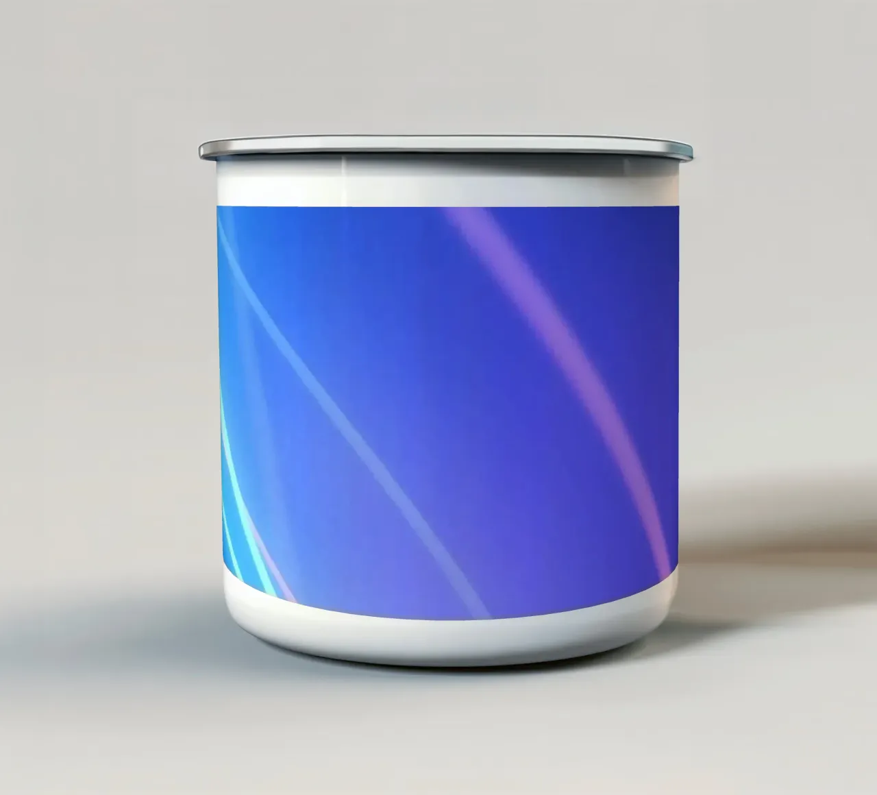 Vibrant abstract wallpaper design with flowing light trails enamel mug by DesignDoodle