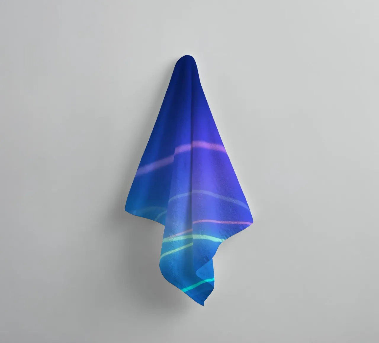 Vibrant abstract wallpaper design with flowing light trails towel by DesignDoodle