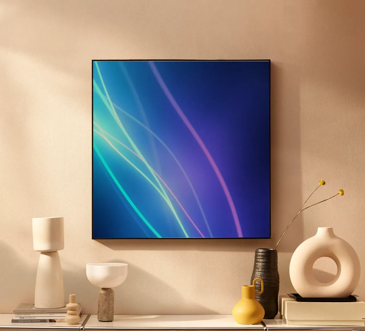 Vibrant abstract wallpaper design with flowing light trails forex plate by DesignDoodle