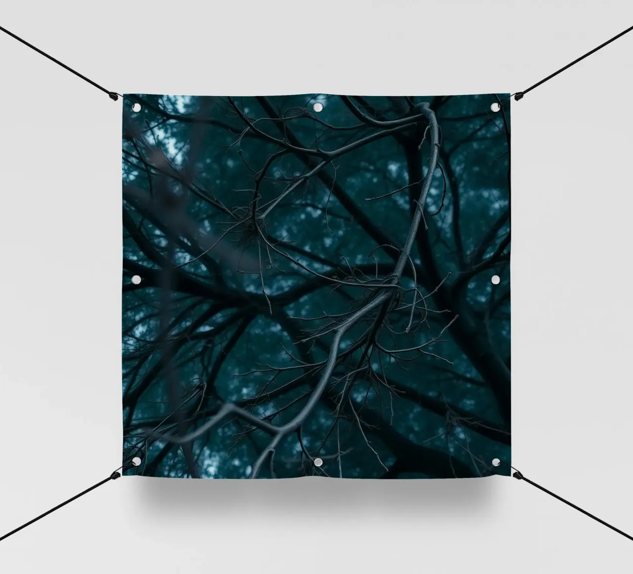 Branches intertwine against a dark, moody backdrop pvc cover by DesignDoodle