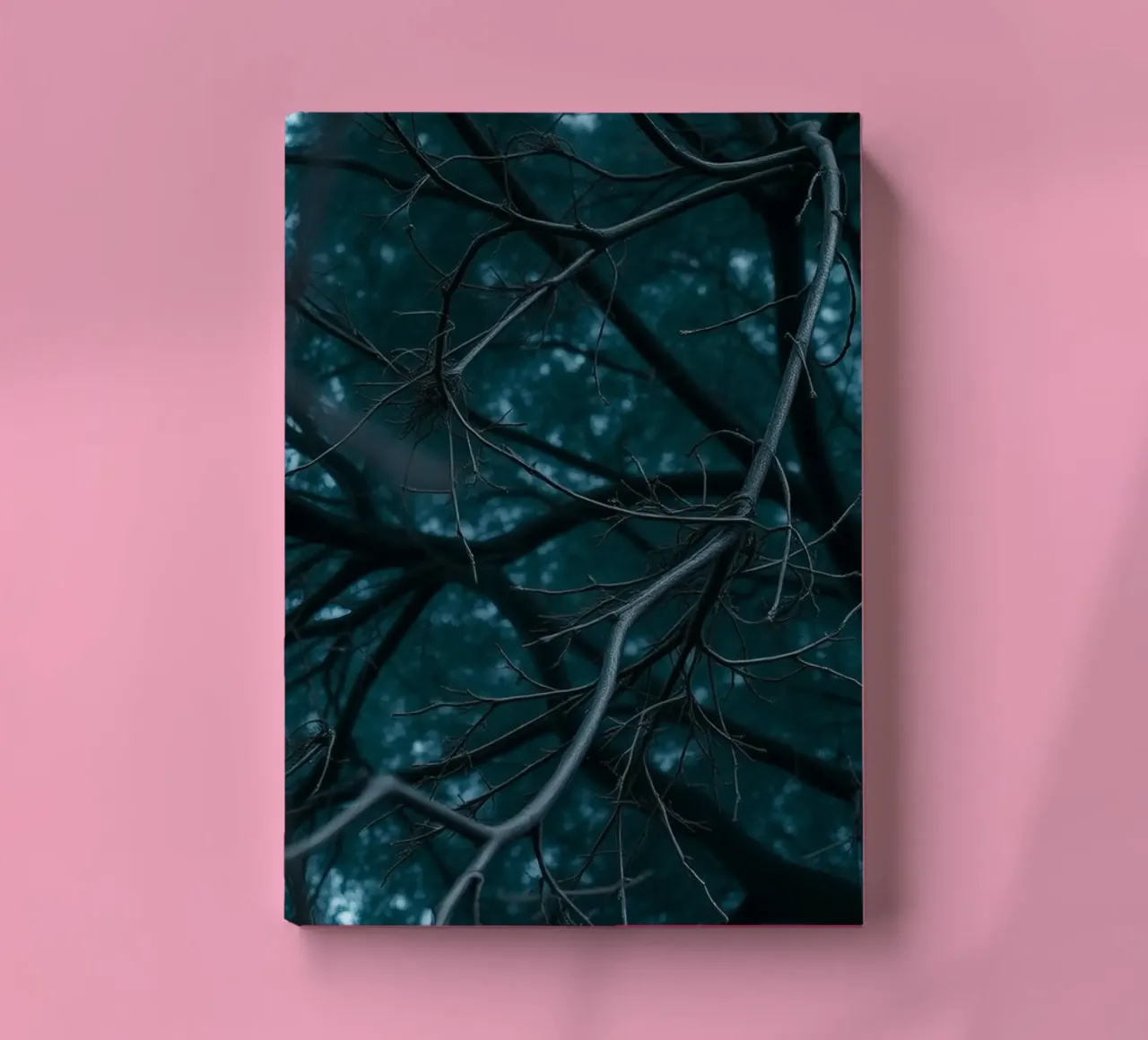 Branches intertwine against a dark, moody backdrop notebook by DesignDoodle