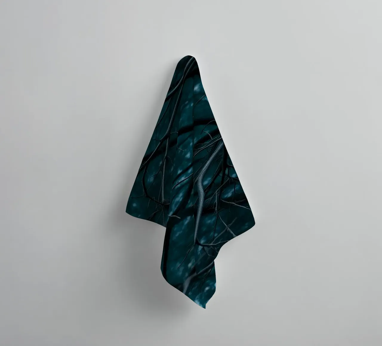 Branches intertwine against a dark, moody backdrop towel by DesignDoodle