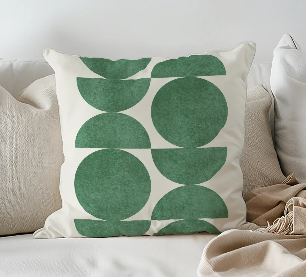 Retro Scandinavian Pattern - Green cuscino da MoonlightPrint