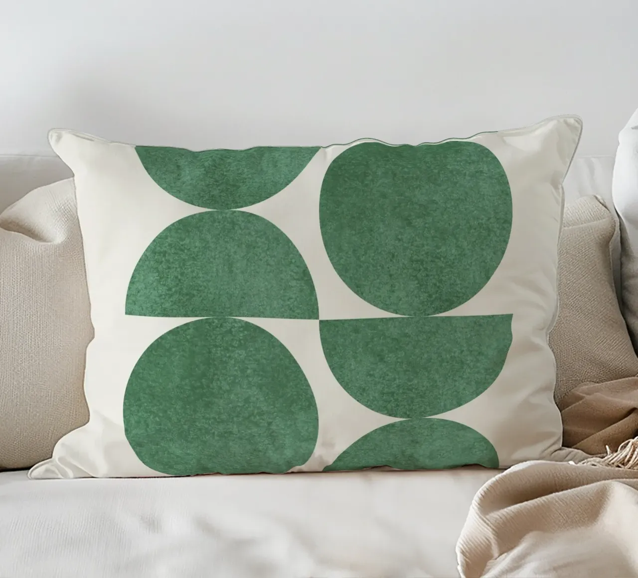 Retro Scandinavian Pattern - Green cuscino da MoonlightPrint