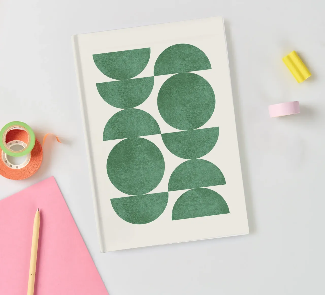 Retro Scandinavian Pattern - Green diario da MoonlightPrint