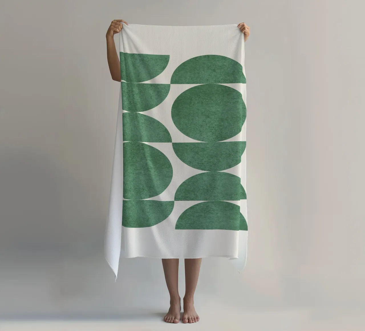 Retro Scandinavian Pattern - Green telo mare da MoonlightPrint