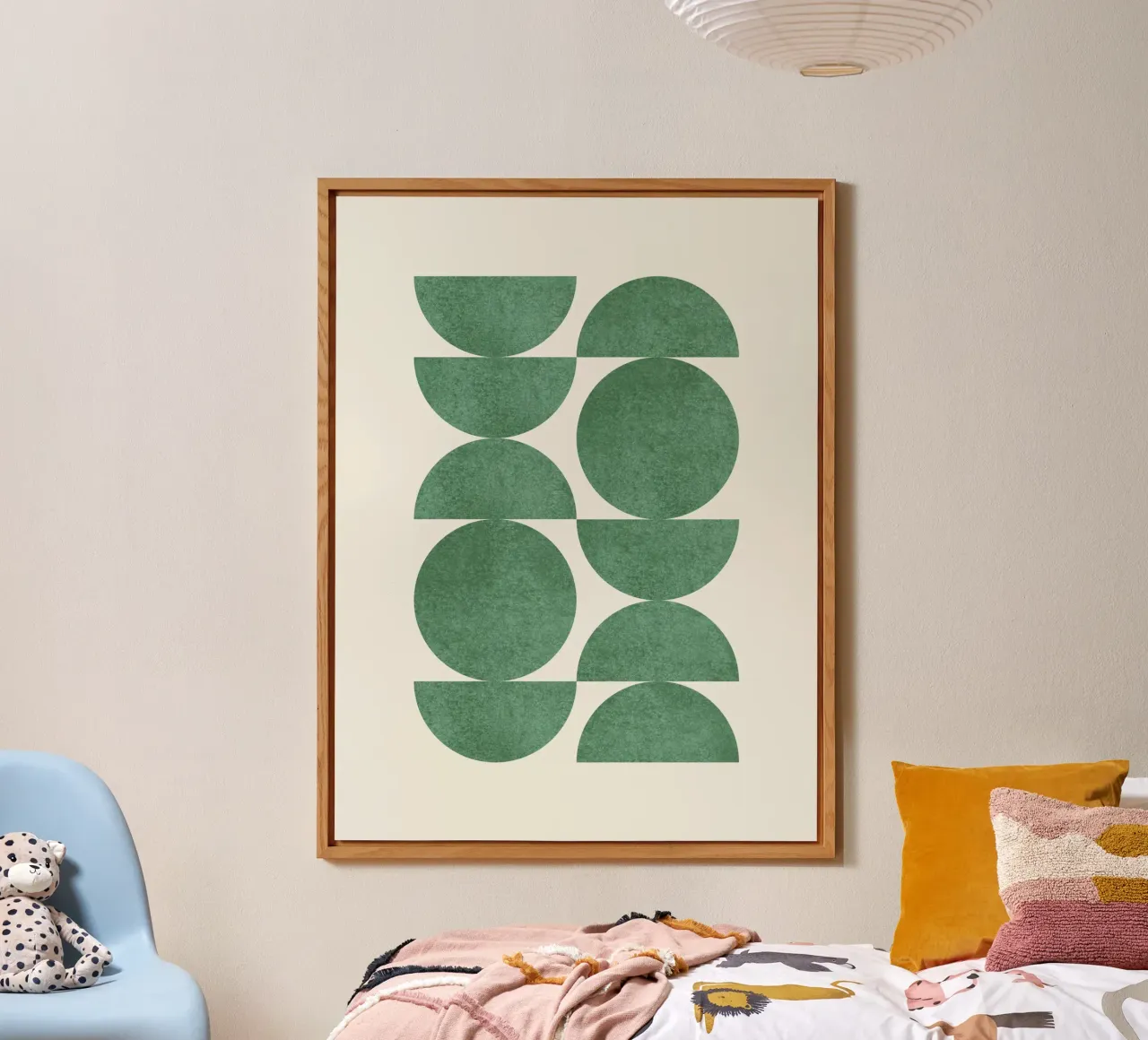 Retro Scandinavian Pattern - Green alluminio dibond da MoonlightPrint