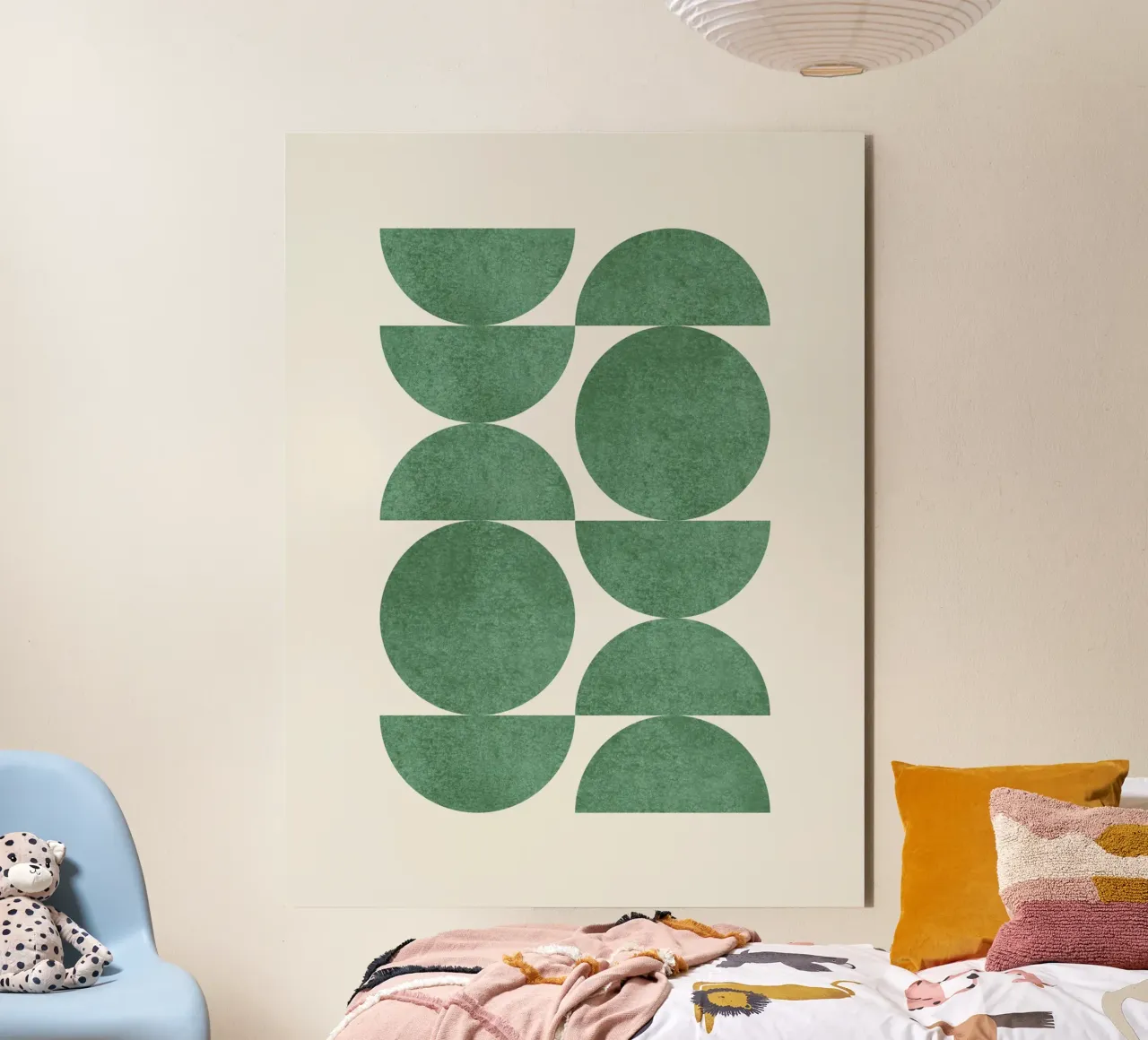 Retro Scandinavian Pattern - Green alluminio dibond da MoonlightPrint