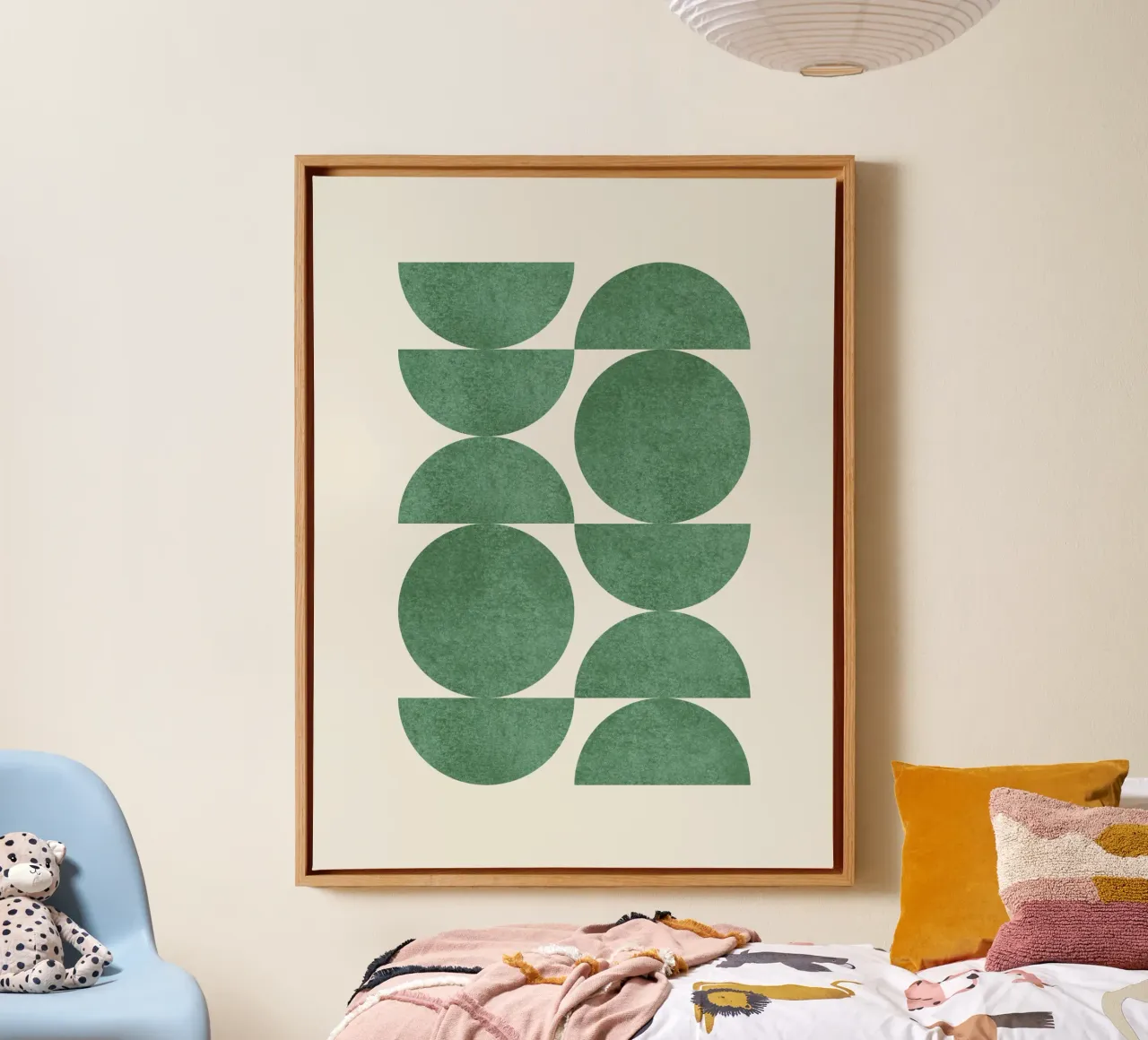 Retro Scandinavian Pattern - Green tela da MoonlightPrint
