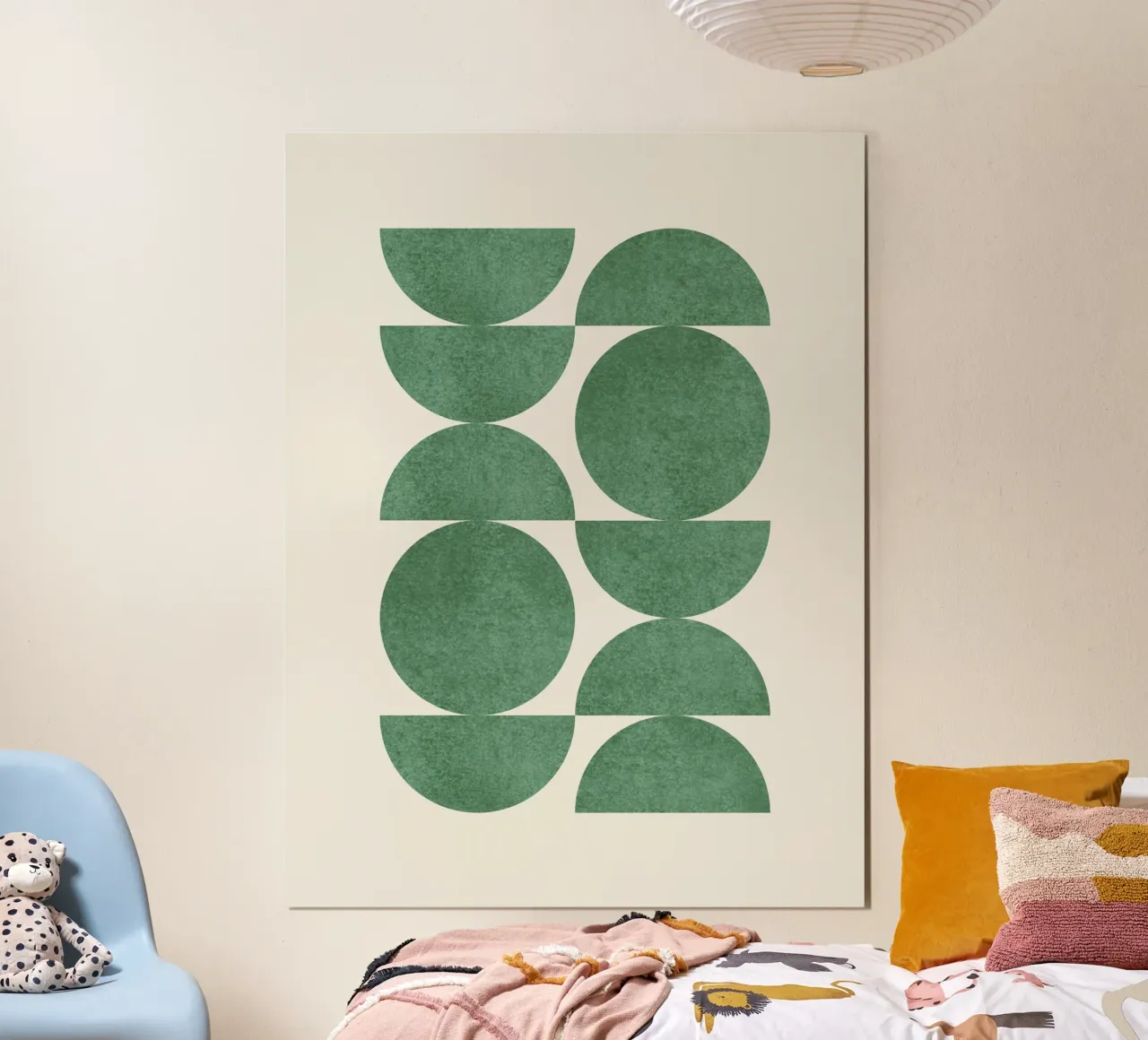 Retro Scandinavian Pattern - Green poster da MoonlightPrint