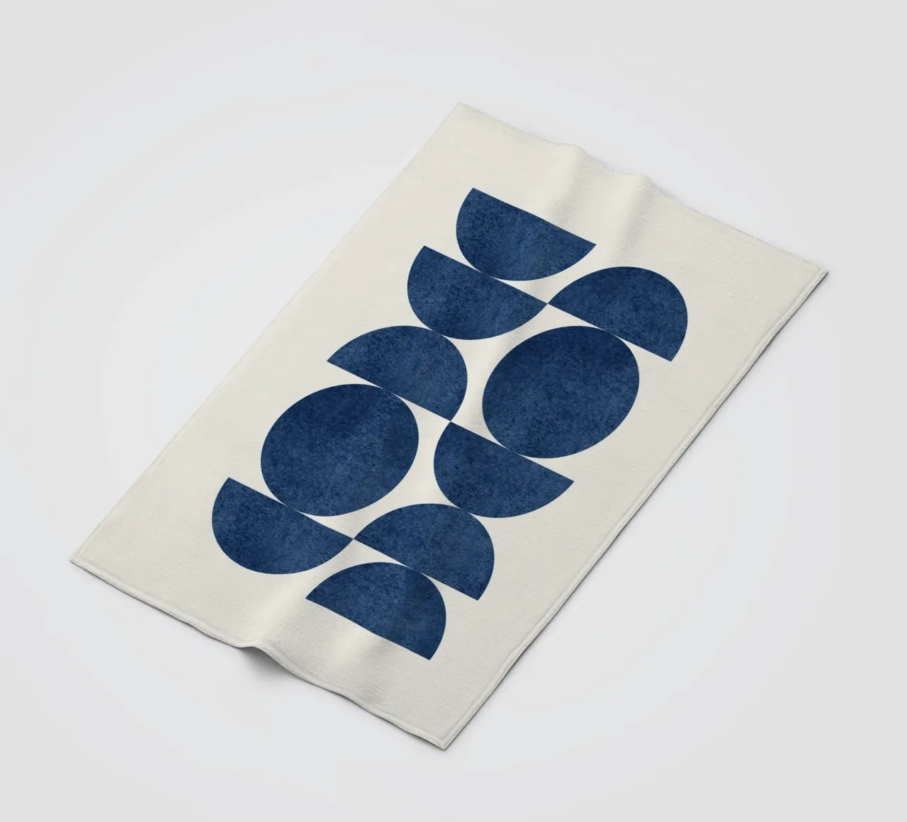 Retro Scandinavisch Patroon - Donkerblauw Marine fleecedeken van MoonlightPrint