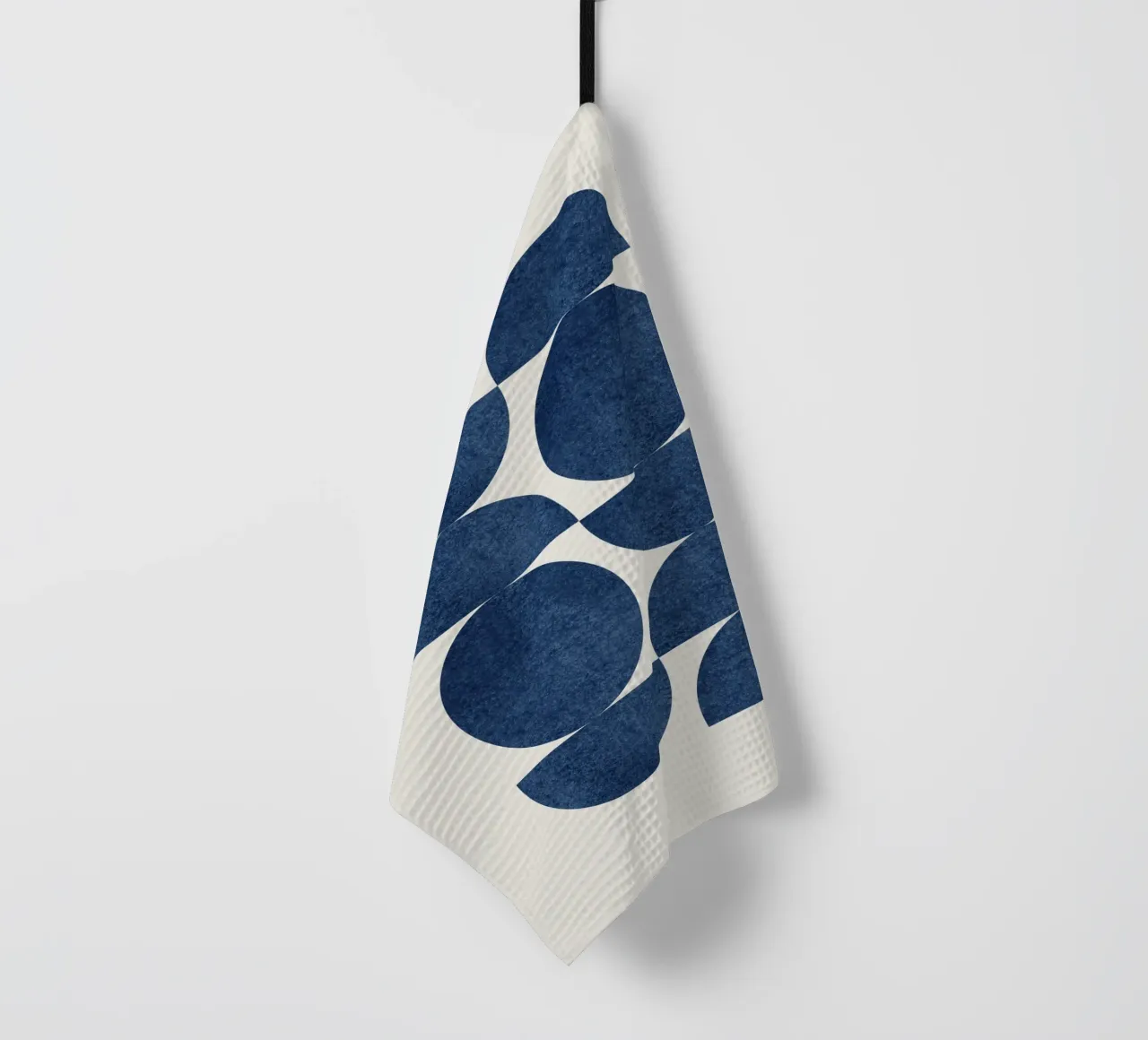 Motif scandinave rétro - Bleu foncé Marine torchon de MoonlightPrint