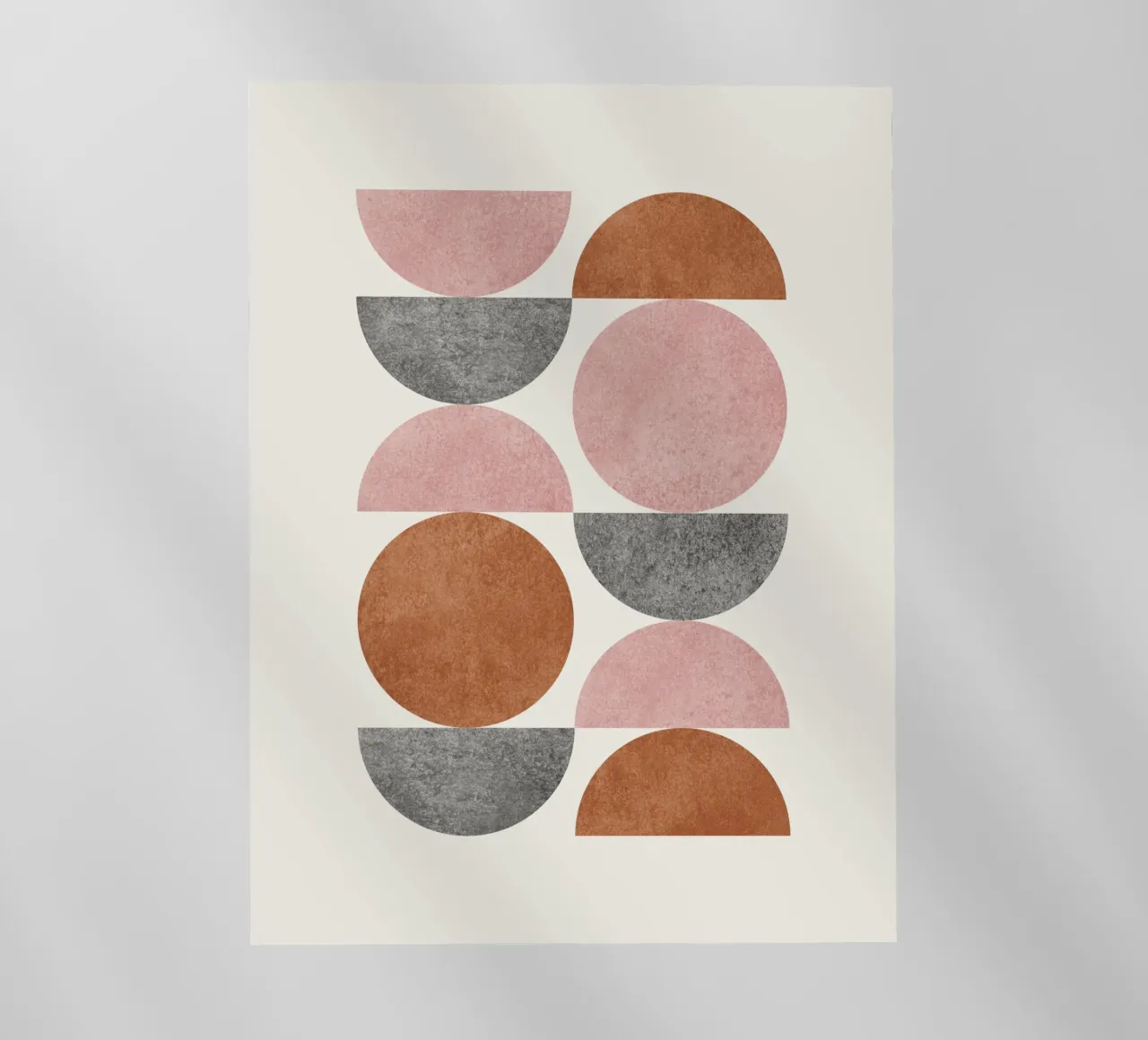 Retro Scandinavian Pattern - Pink Brown pellicola backlit da MoonlightPrint