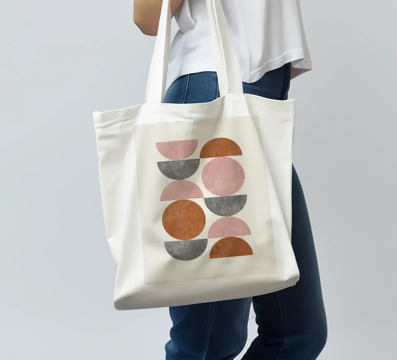 Retro Scandinavian Pattern - Pink Brown borsa in juta da MoonlightPrint