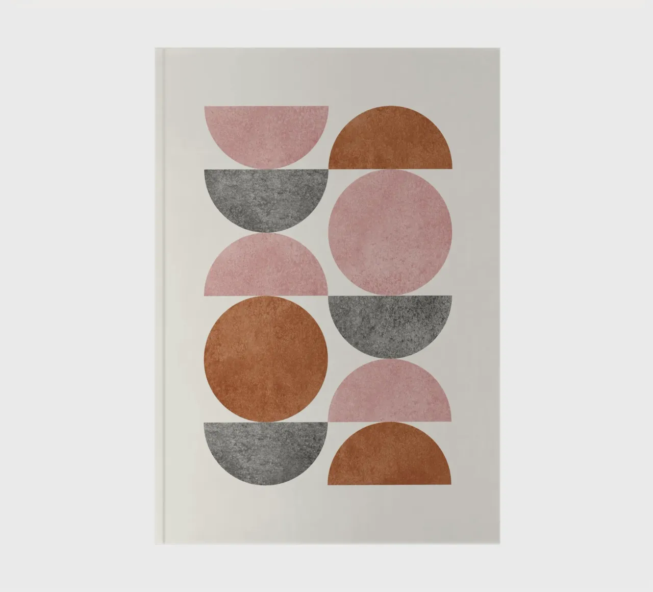 Retro Scandinavian Pattern - Pink Brown notebook by MoonlightPrint
