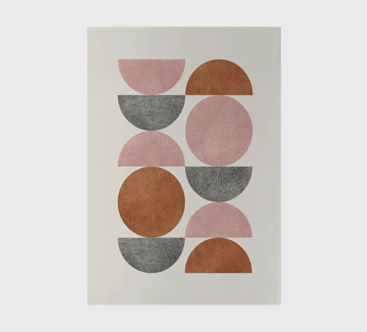 Retro Scandinavian Pattern - Pink Brown notebook by MoonlightPrint