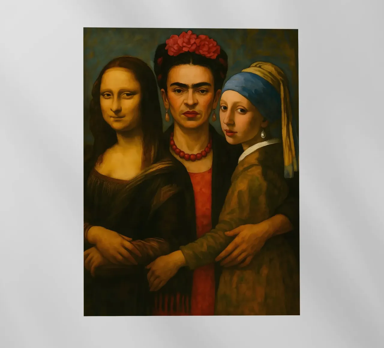 Monna Lisa Frida Kahlo Ragazza con l'orecchino di perla pellicola backlit da ARTOMATIC
