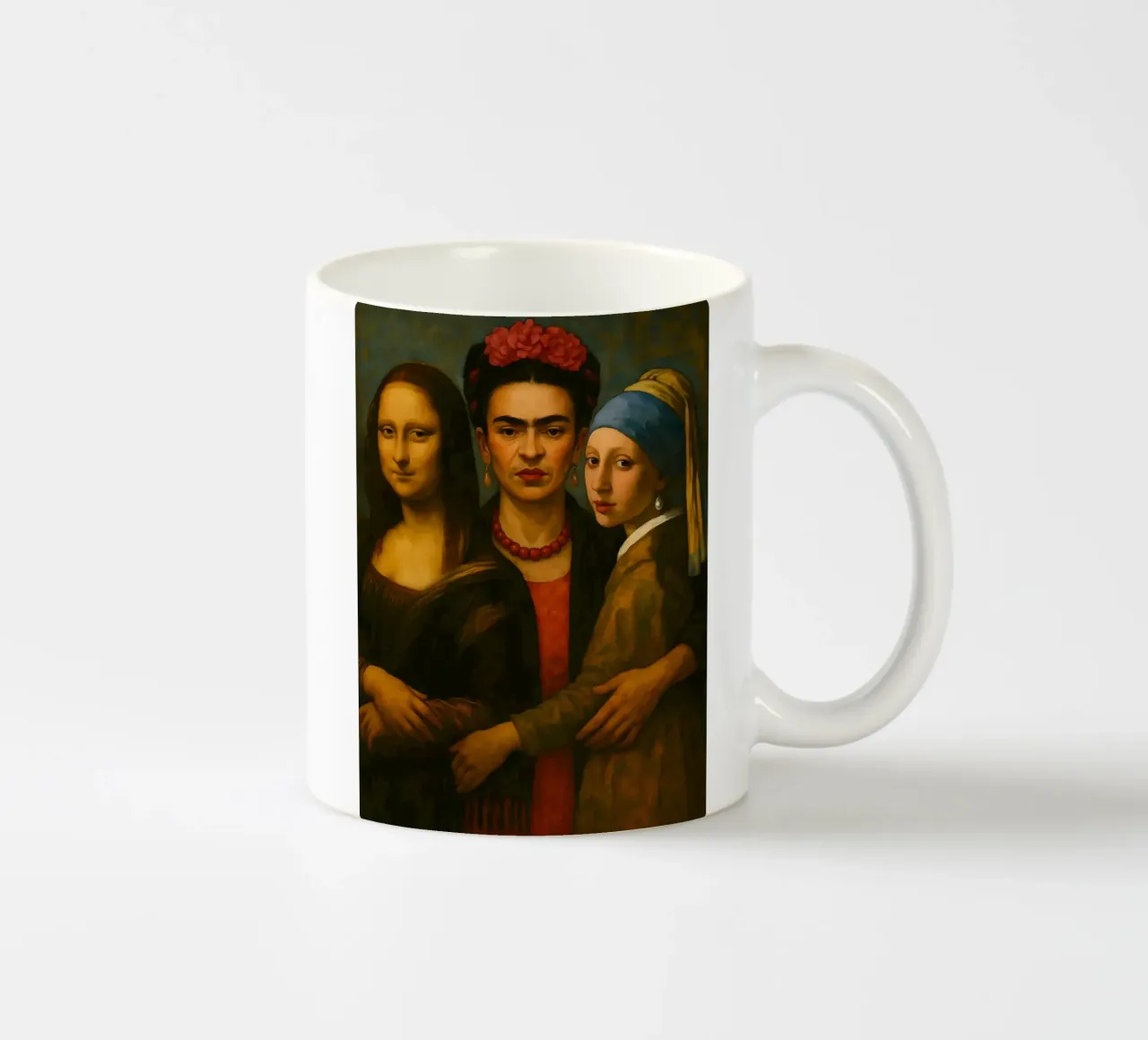 Monna Lisa Frida Kahlo Ragazza con l'orecchino di perla tazza in ceramica da ARTOMATIC