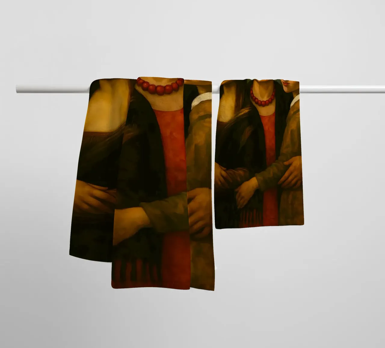 Monna Lisa Frida Kahlo Ragazza con l'orecchino di perla asciugamano da bagno da ARTOMATIC