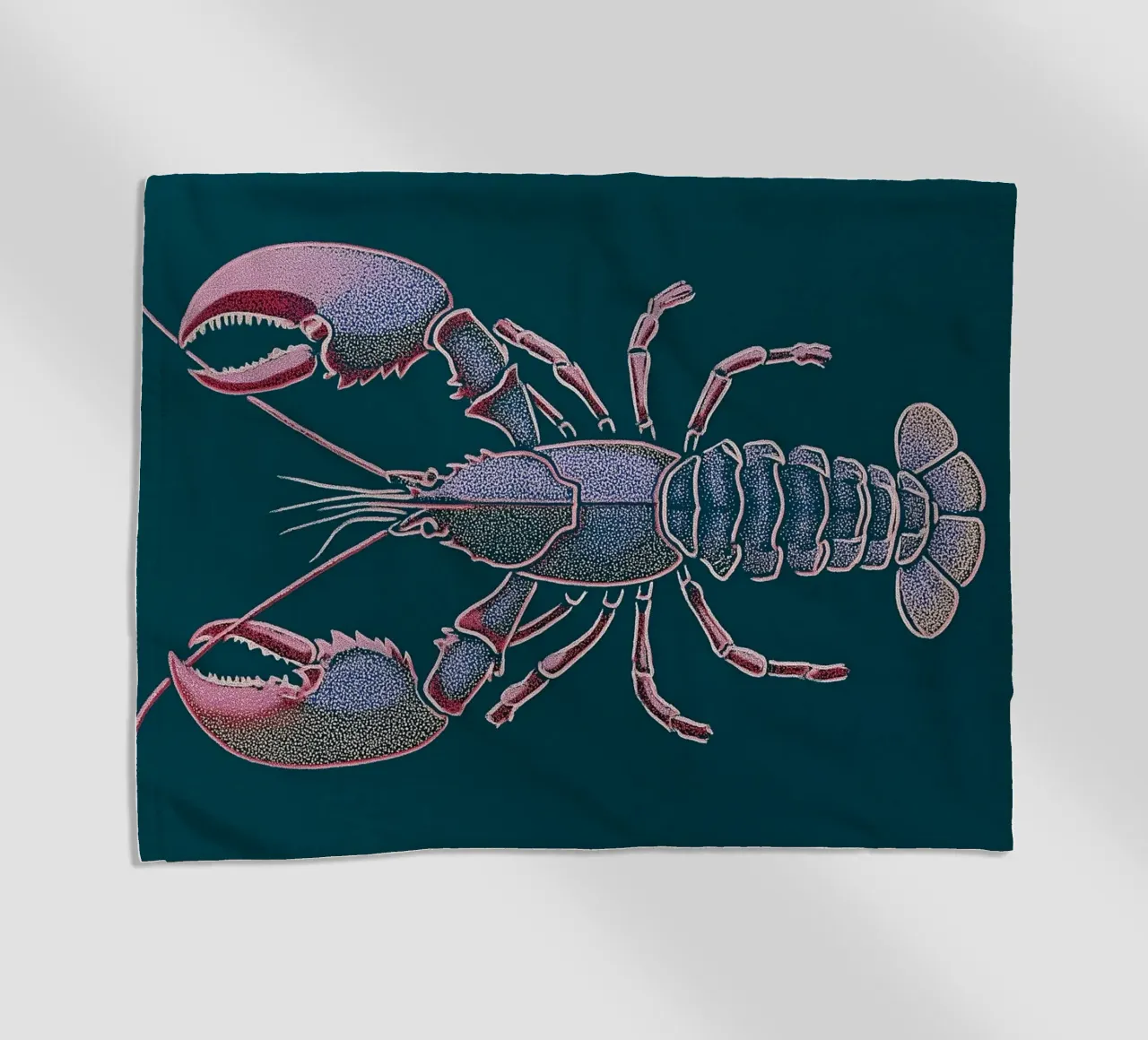 Lobster, shells and claws beach towel by Carinaprint