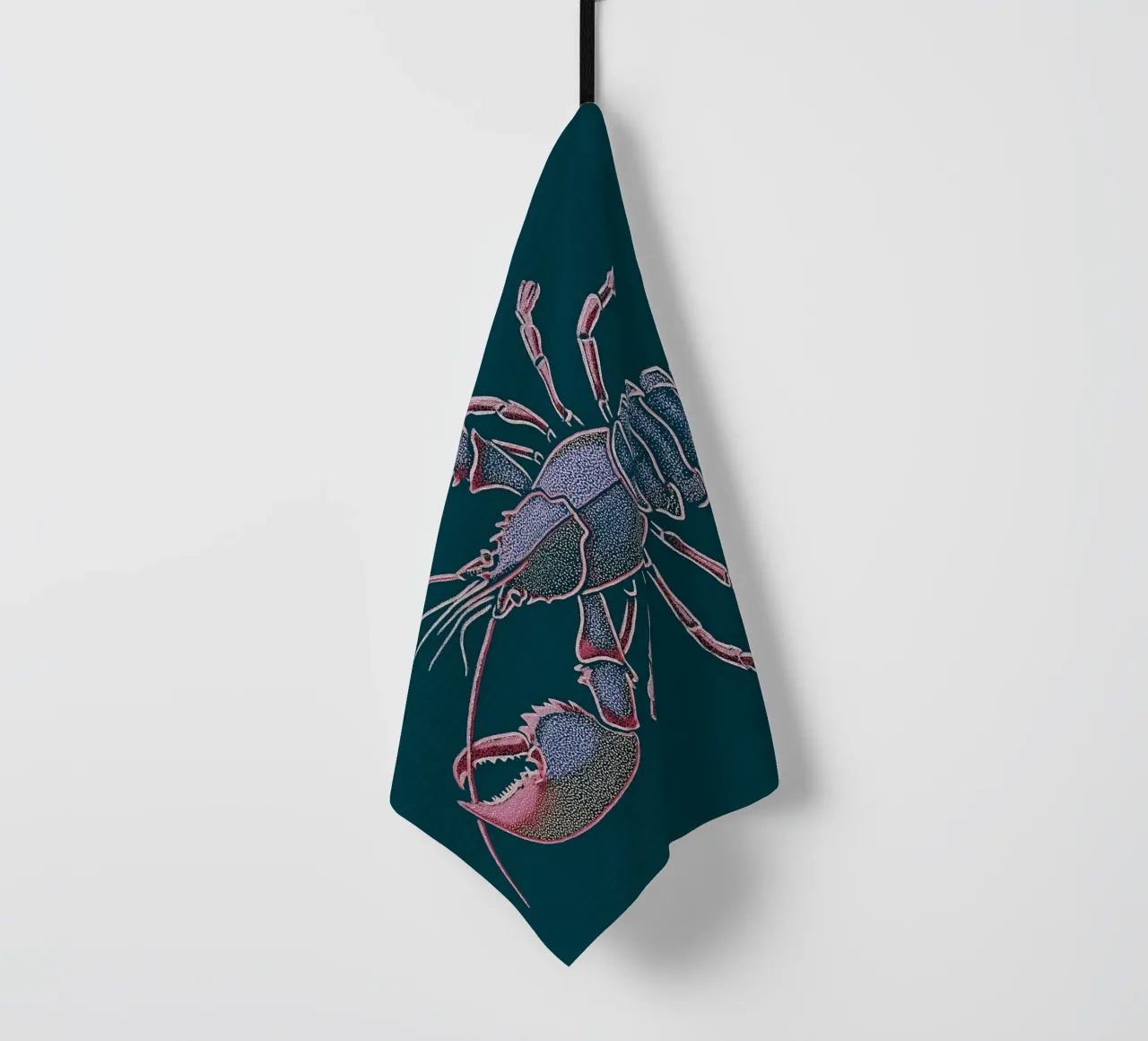 Lobster, shells and claws tea towel by Carinaprint