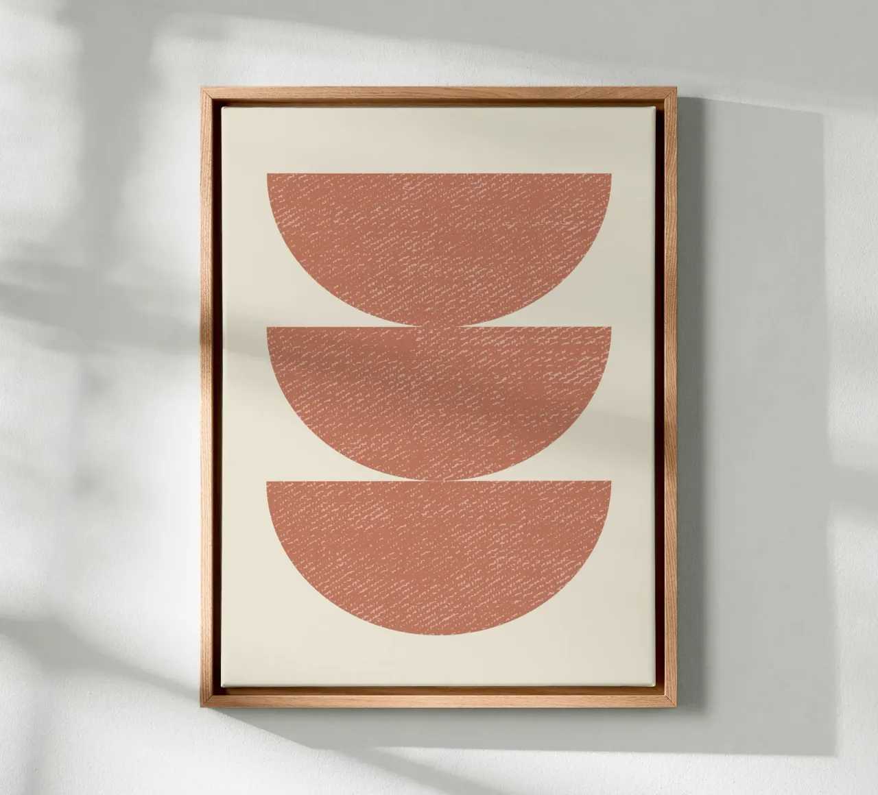Halve Cirkel 3 - Terra Oranje canvas met Baklijst van MoonlightPrint