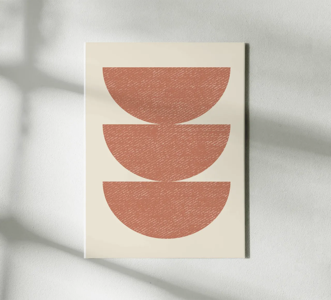 Halve Cirkel 3 - Terra Oranje canvas met Baklijst van MoonlightPrint
