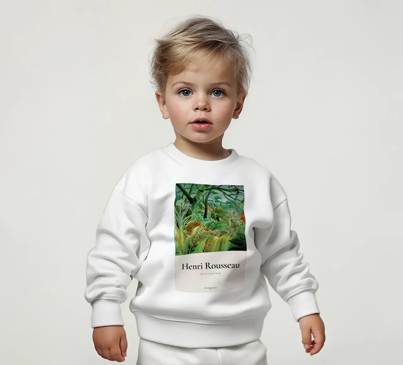 Rousseau - Tiger in a Tropical Storm (Surprised!) felpa neonato da ARTOTHEK