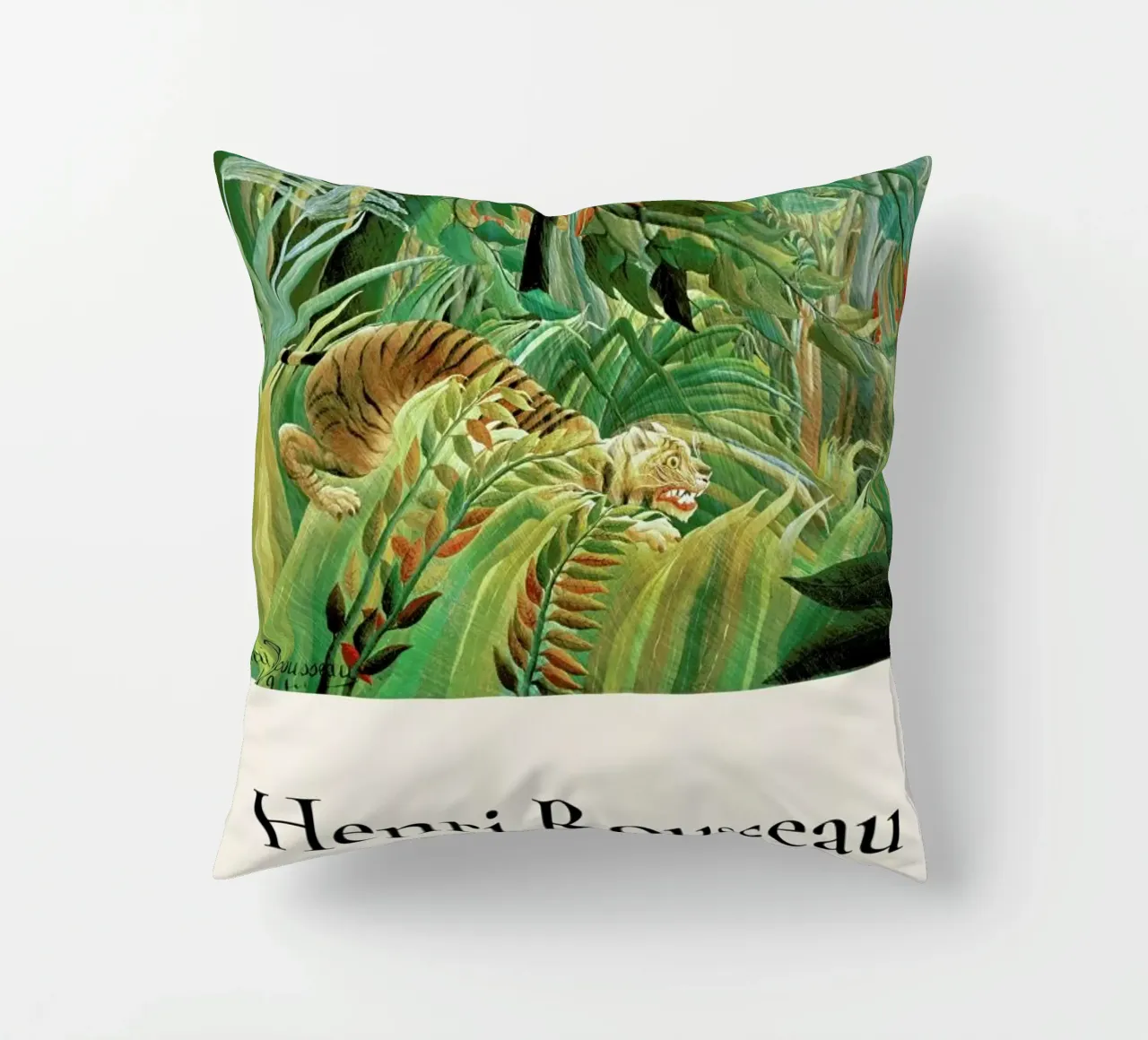 Rousseau - Tiger in a Tropical Storm (Surprised!) cuscino da ARTOTHEK
