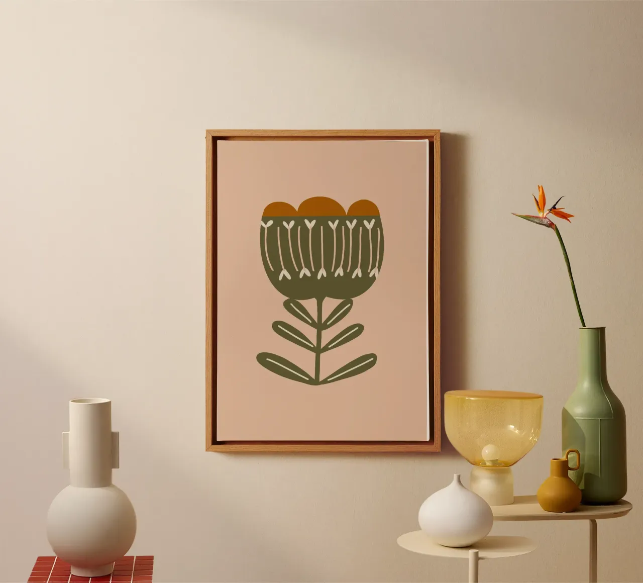 Retro Botanical Charm - Mid Century Modern Floral canvas by susanacosta