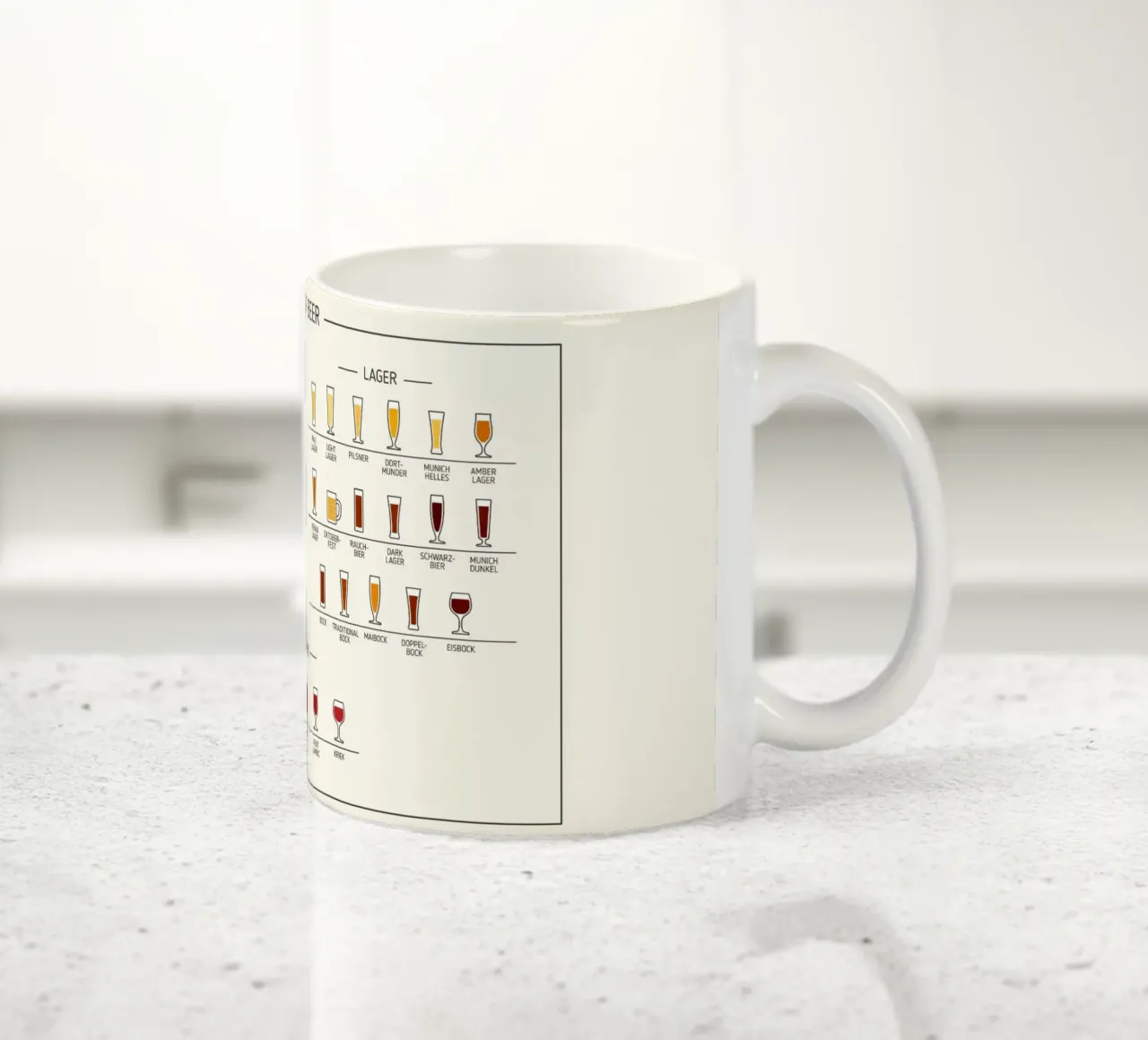 tipi di birra ALE e LAGER tazza in ceramica da Danielshop