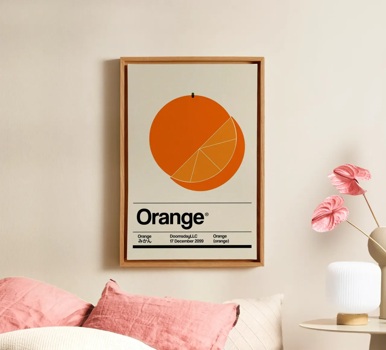 Frutta arancione tela con Cornice a cassetta da Piere art Shops