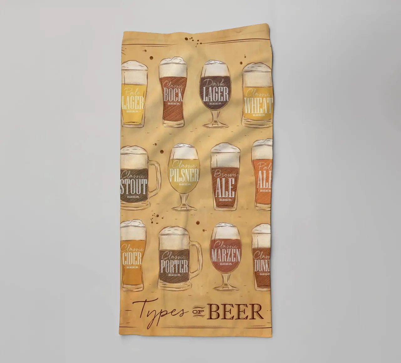 tipi di birra asciugamano da bagno da Danielshop