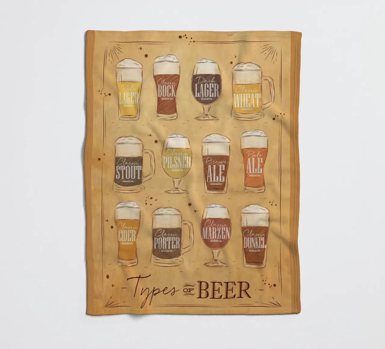 tipi di birra coperta in pile da Danielshop