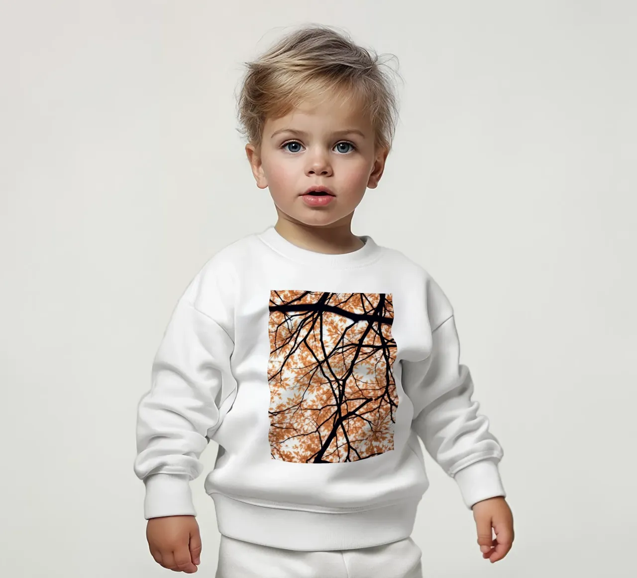 bellezza astratta con foglie arancioni e rami intrecciati felpa neonato da DesignDoodle