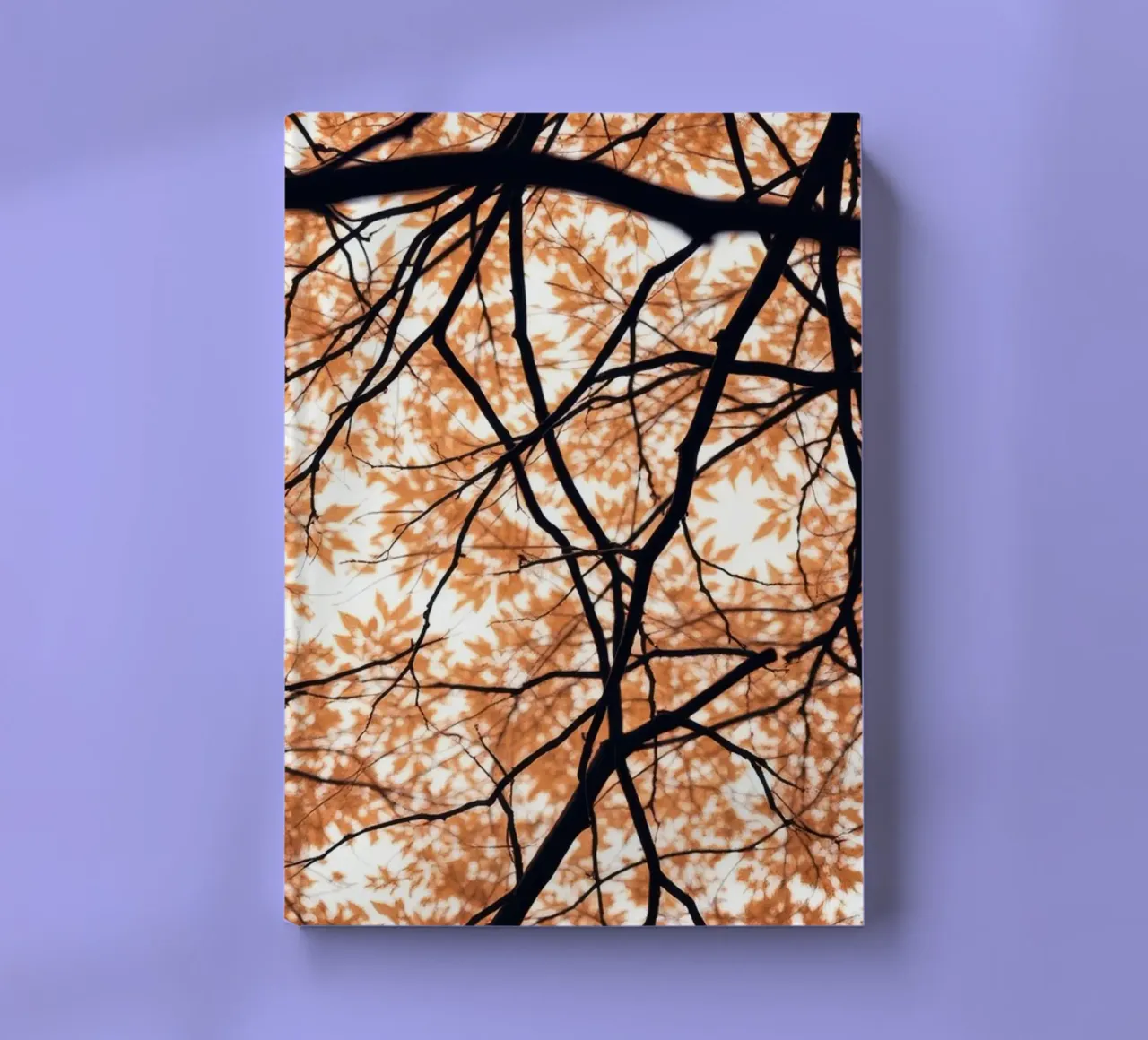 abstract beauty with orange leaves and intertwined branches notebook by DesignDoodle