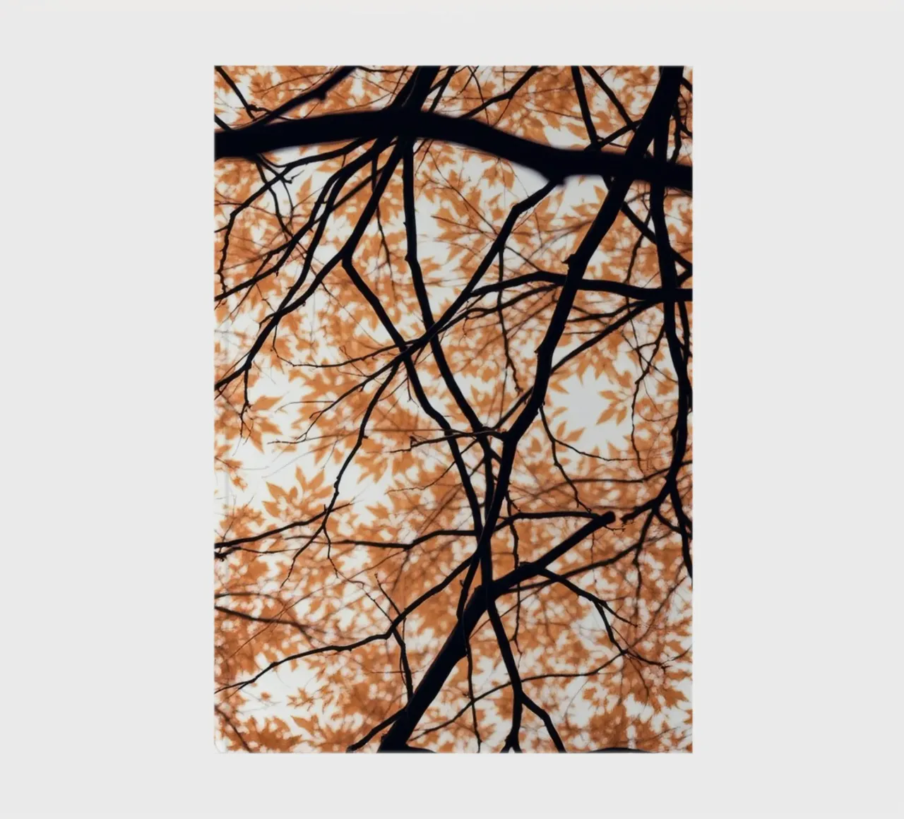 abstract beauty with orange leaves and intertwined branches notebook by DesignDoodle