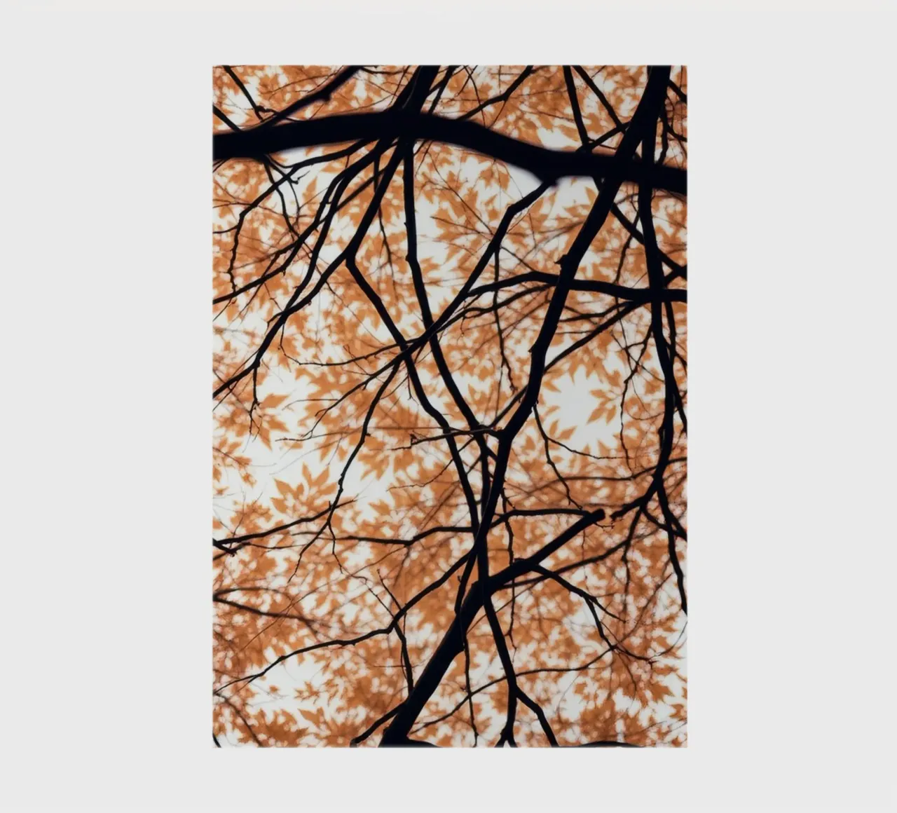 abstract beauty with orange leaves and intertwined branches notebook by DesignDoodle