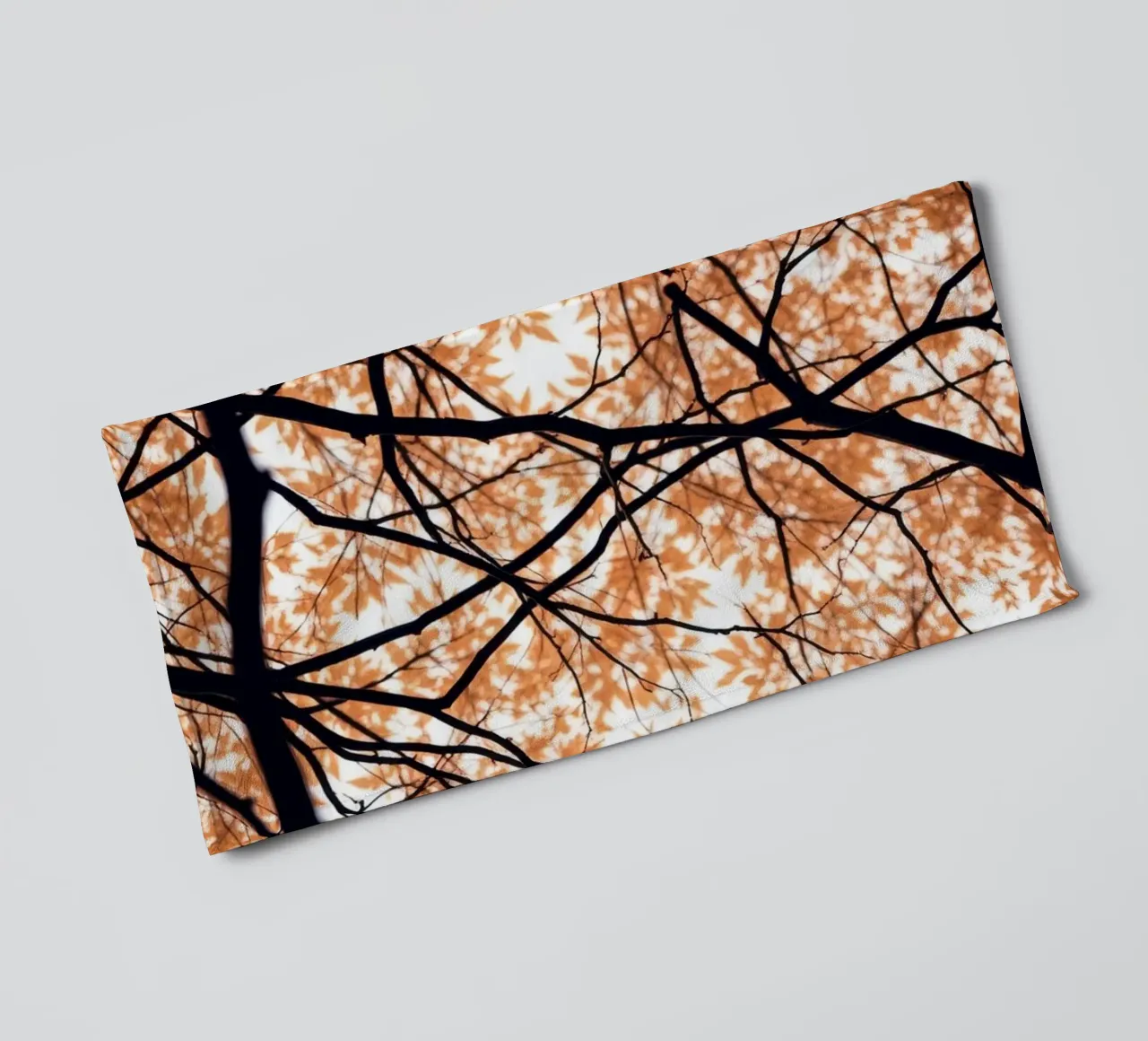 abstract beauty with orange leaves and intertwined branches towel by DesignDoodle