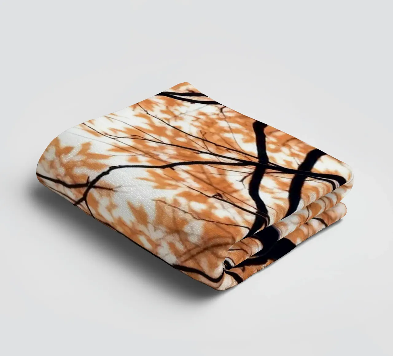 abstract beauty with orange leaves and intertwined branches towel by DesignDoodle