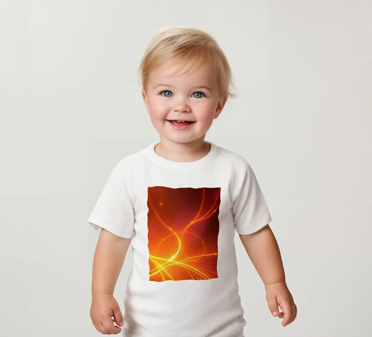 Vibrante diseño abstracto de papel pintado naranja y amarillo camiseta de bebé de DesignDoodle
