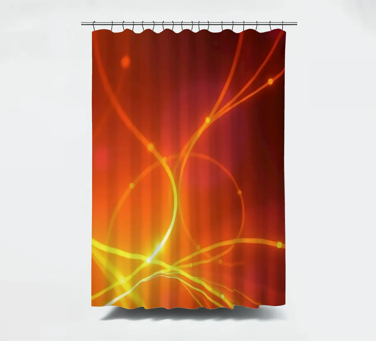 Levendig abstract oranje en geel behangontwerp douchegordijn van DesignDoodle