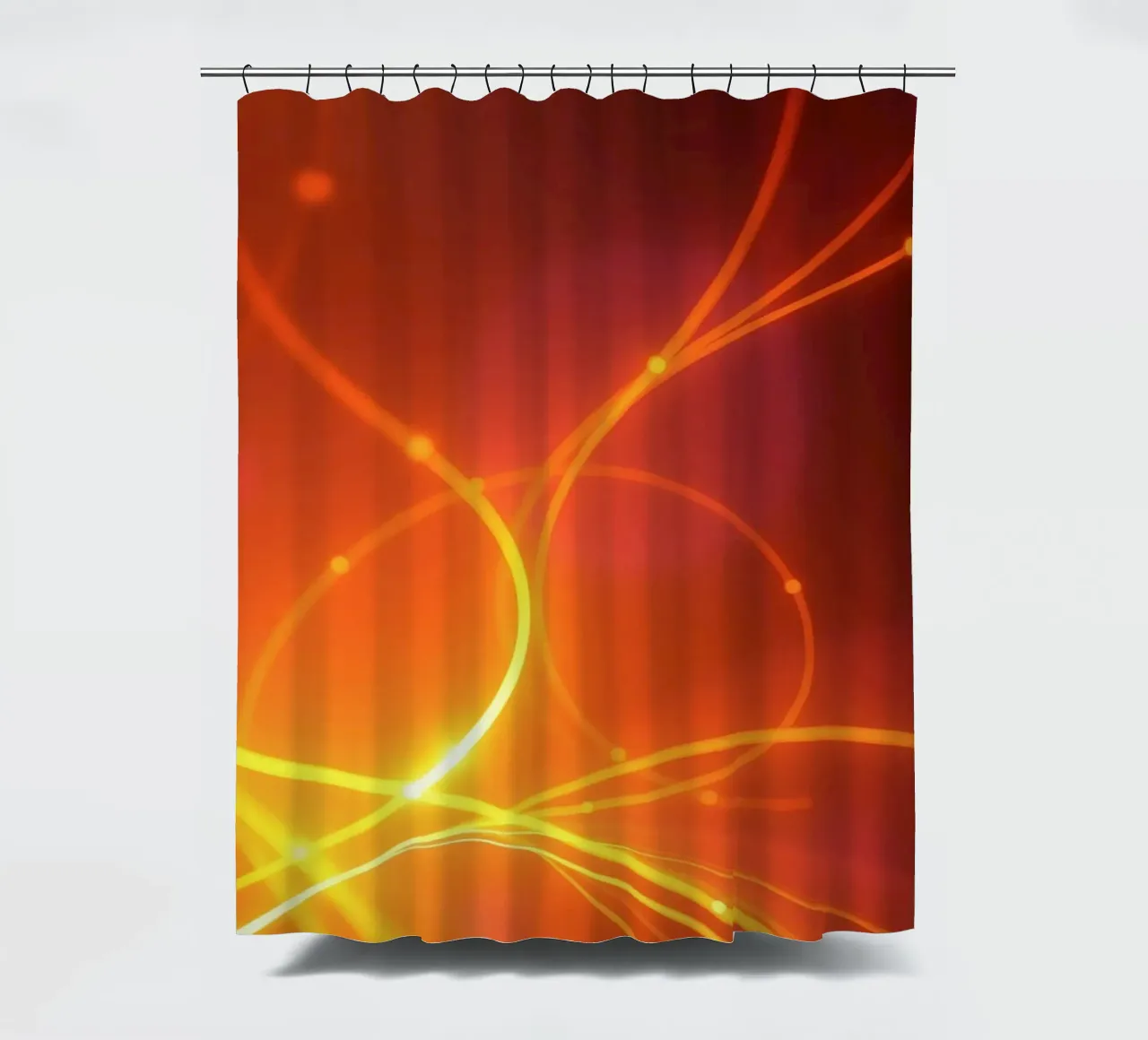Levendig abstract oranje en geel behangontwerp douchegordijn van DesignDoodle