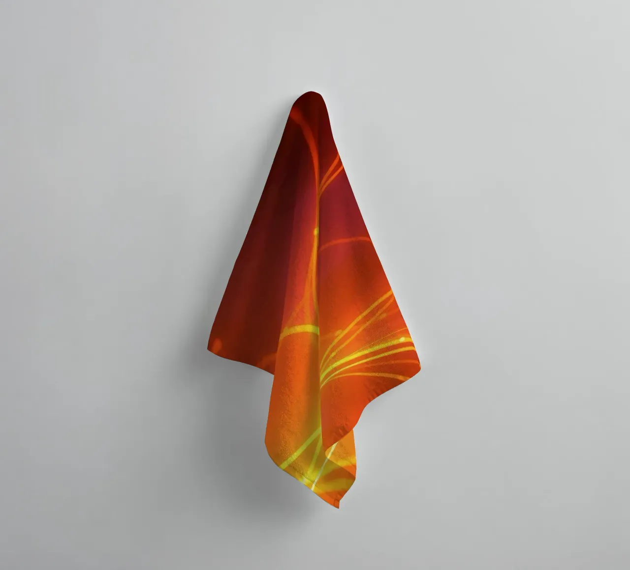 Levendig abstract oranje en geel behangontwerp badhanddoek van DesignDoodle