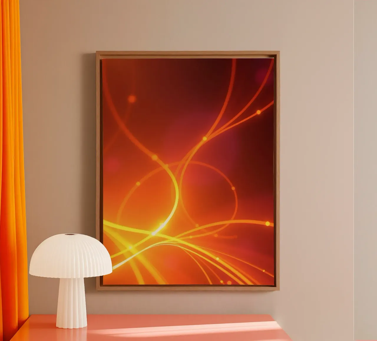 Levendig abstract oranje en geel behangontwerp canvas van DesignDoodle