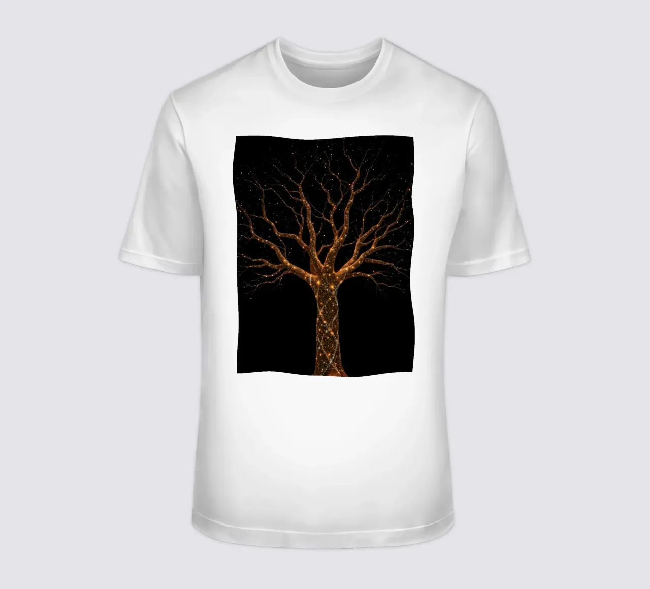 Einzigartiges abstraktes Baumdesign, beleuchtet von funkelnden Lichtern T-Shirt von DesignDoodle