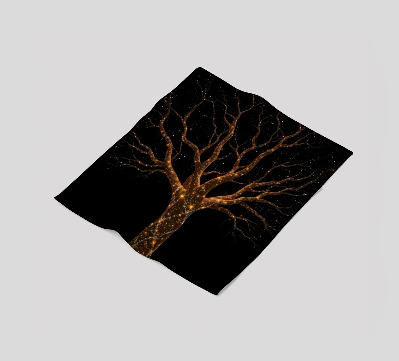 Einzigartiges abstraktes Baumdesign, beleuchtet von funkelnden Lichtern Fleecedecke von DesignDoodle
